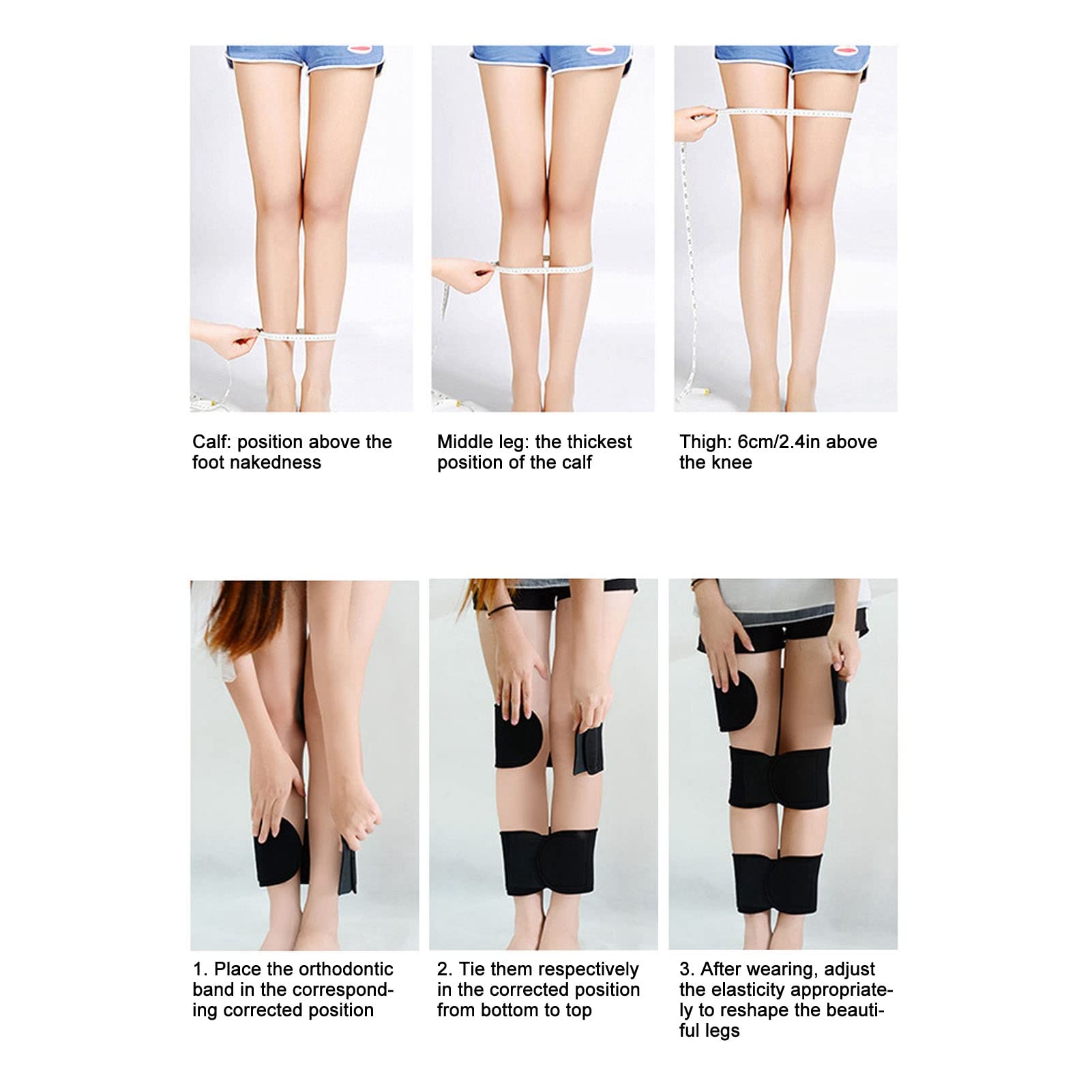 RiToEasysports 3Pcs Legs Posture Corrector, Stretch Cotton Shaping Straightening Leg Correction Belt Band with Pad for X Leg O Leg(XXL) Body Care