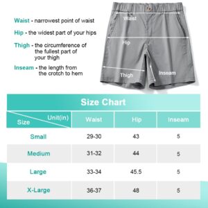 AIMPACT Mens 5.5 Inch Inseam Short Shorts Casual Stretch Shorts for Men Hybrid Shorts(Grey L)