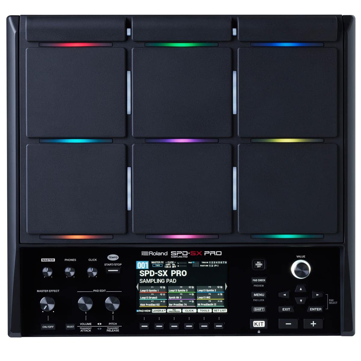 Roland SPD-SX PRO Flagship Sampling Drummers & Other Musicians | 9 Playing Surfaces, 8 External Trigger Inputs, Color Display, Customizable Pad LEDs, Onboard FX & More