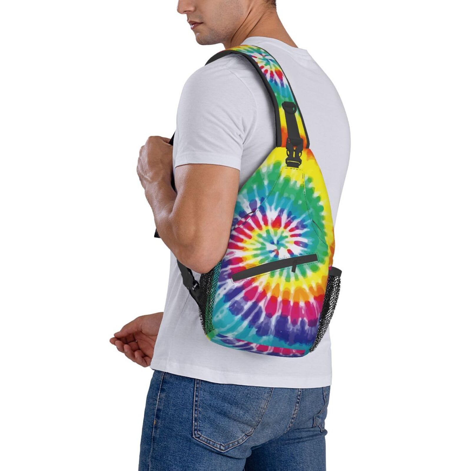 Lunepon Tie Dye Sling Backpack Crossbody Shoulder Bags For Women Men, Sling Bag Travel Hiking Chest Bag Daypack Unisex