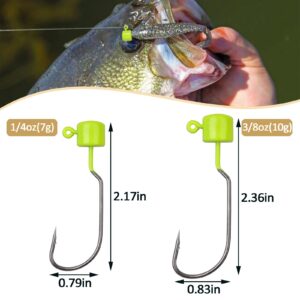 Ned Rig Jig Heads 3/8oz 15pcs Finesse Mushroom Head Offset Jig Hooks Wide Gap Weedless Ned Rig Hooks for Soft Lures Bass Fishing