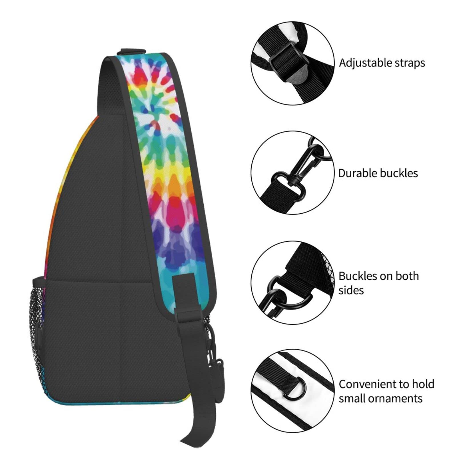 Lunepon Tie Dye Sling Backpack Crossbody Shoulder Bags For Women Men, Sling Bag Travel Hiking Chest Bag Daypack Unisex