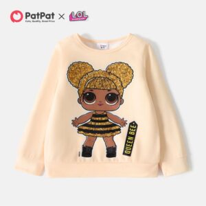 L.O.L. Surprise! Little Big Girls Longsleeve T-Shirt Crewneck Pullover Sweatshirt Apricot 9-10 Years