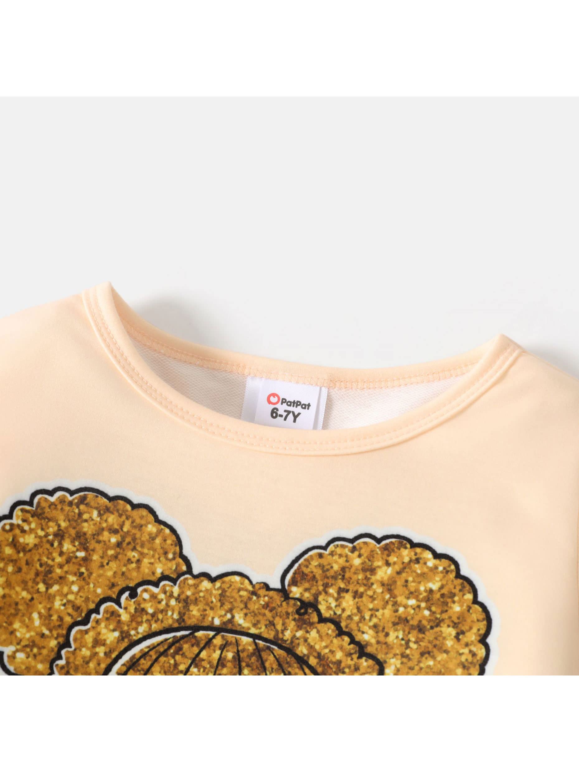 L.O.L. Surprise! Little Big Girls Longsleeve T-Shirt Crewneck Pullover Sweatshirt Apricot 9-10 Years