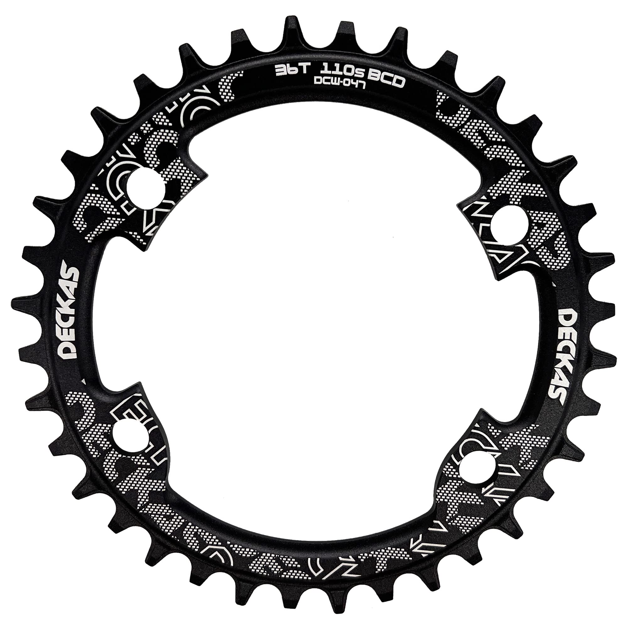 DECKAS Round Chainring 110BCD 4-Bolt 36T 38T 40T 42T 44T 46T 48T 50T 52T Narrow Wide Chainring for 7/8/9/10/11/12 - Speed (Black 40T)