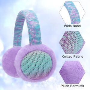 LUCKYBUNNY Kids Girls Sequins Knit Earmuffs for Women Winter Warm Plush Ear Muffs Cold Weather Ear Warmer for Outdoor