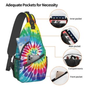 Lunepon Tie Dye Sling Backpack Crossbody Shoulder Bags For Women Men, Sling Bag Travel Hiking Chest Bag Daypack Unisex