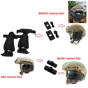 HEARFALCOM Tactical Helmet ARC Rail Adapter Accessories Compatible with Walker's Razor Earmuffs (Walkers Razor,Walkers Razor Digital) (BK)