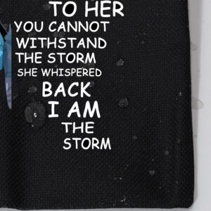 MBMSO Butterfly She Whispered Back I am the Storm Inspirational Gifts Tote Bag Cancer Awareness Gifts Cancer Survivor Fighter Gift (Butterfly I am the Storm TB-black)