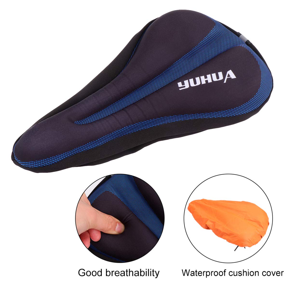 BESPORTBLE 2pcs Bicycle Seat Cover Bike Seat Backrest Gel Bike Covers Cushion Cycling Accessories Pad Cover Silicone Gel Bike Cover Replacement Gel Covers Sponge Cover 3D Thicken Saddle