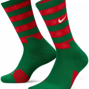 Nike Elite Basketball Christmas Socks Large (Fits Men Size 8-12) Green, Red DA5097-312