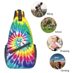 Lunepon Tie Dye Sling Backpack Crossbody Shoulder Bags For Women Men, Sling Bag Travel Hiking Chest Bag Daypack Unisex