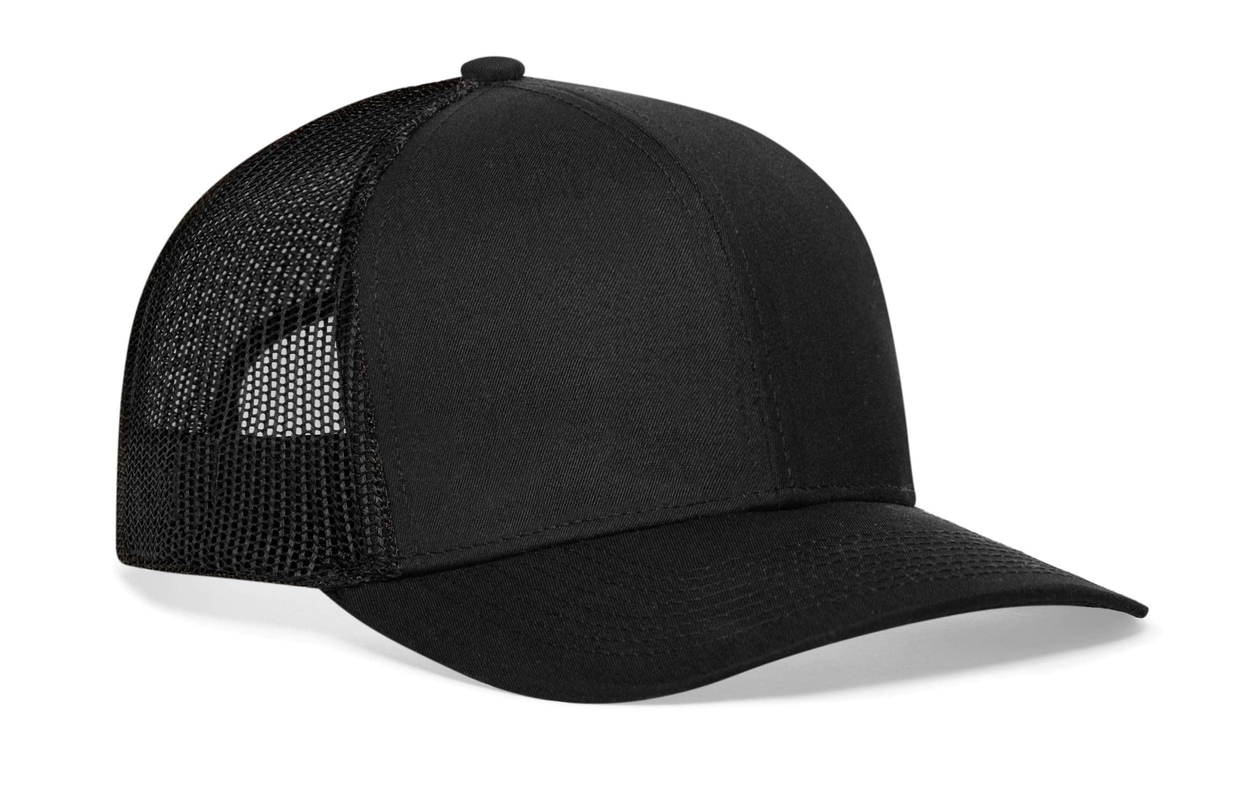 HAKA Trucker Hat for Men & Women, Blank Mesh Snapback Adjustable Baseball Cap (Black)