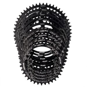 DECKAS Round Chainring 110BCD 4-Bolt 36T 38T 40T 42T 44T 46T 48T 50T 52T Narrow Wide Chainring for 7/8/9/10/11/12 - Speed (Black 40T)