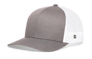 haka trucker hat for men & women, blank mesh snapback adjustable baseball cap (gray & white)