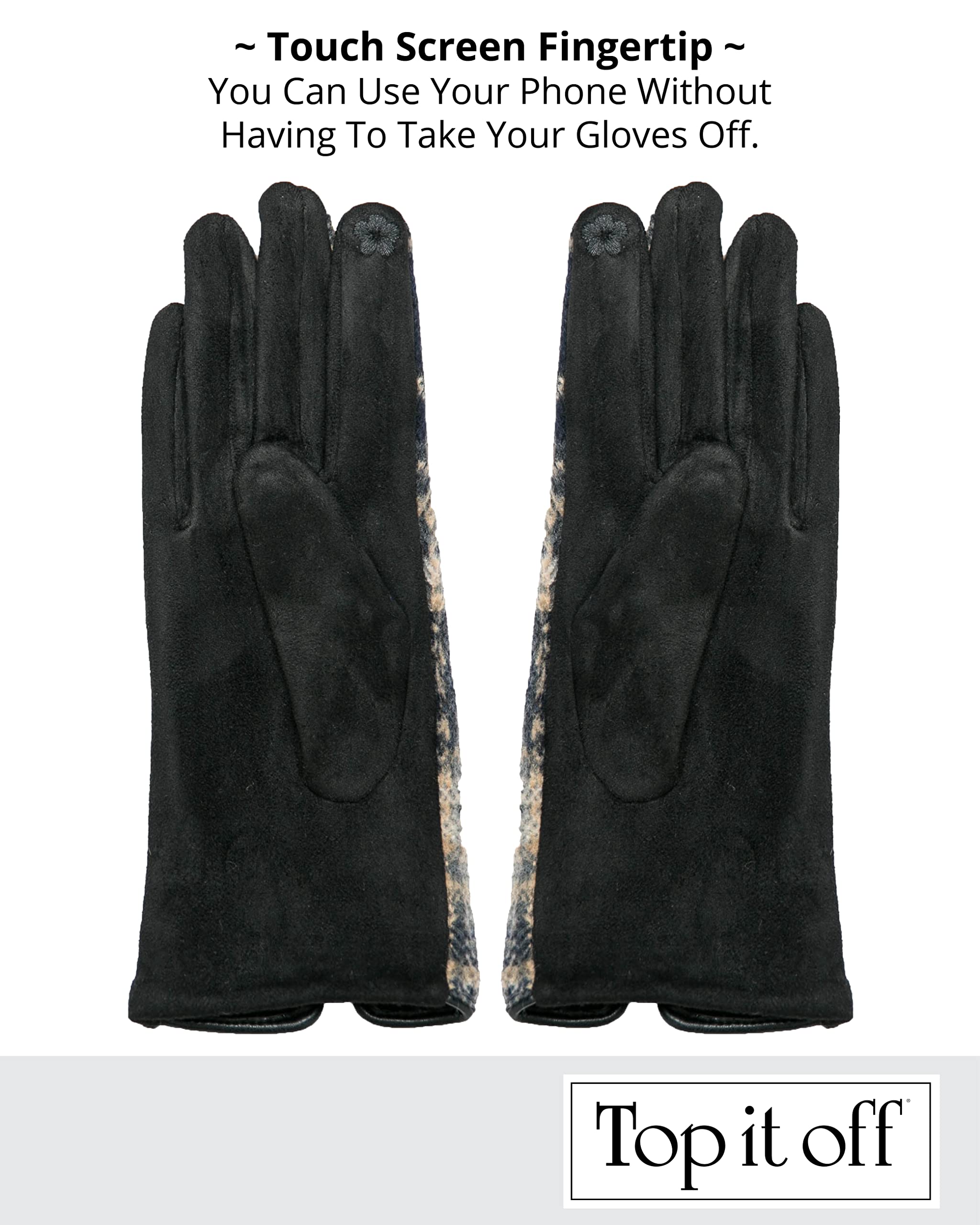 Top It Off Winter Gloves For Women - Featured on Favorite Things - Touch Screen Fingers - Stylish, Warm, Cold Weather Gloves - Gifts For Women