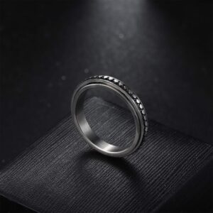 Jstyle 3Pcs Stainless Steel Fidget Band Ring for Women Moon Star Sand Blast Finish Spinner Ring Set for Stress Relieving Wedding Promise Sand 10