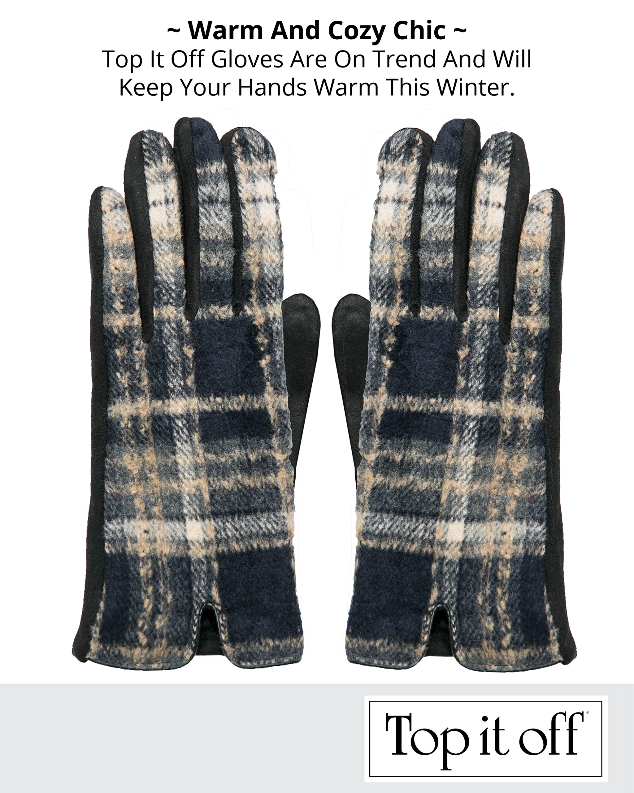 Top It Off Winter Gloves For Women - Featured on Favorite Things - Touch Screen Fingers - Stylish, Warm, Cold Weather Gloves - Gifts For Women