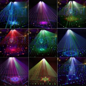 DJ Lights, AOELLIT LED RGB DJ Lights Sound Activated Disco Party Lights with 15 Modes and Remote Control for Indoor Parties, 9" x 5" x 5"