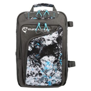 Evolution Fishing Largemouth 3600 Tackle Sling Pack - 18" in, Water Camouflage, Outdoor Carry Bag w/ 2 Fishing Trays, Plier Holster, Tackle Box Storage, Fishing Sling Backpack, Rod Holder Straps