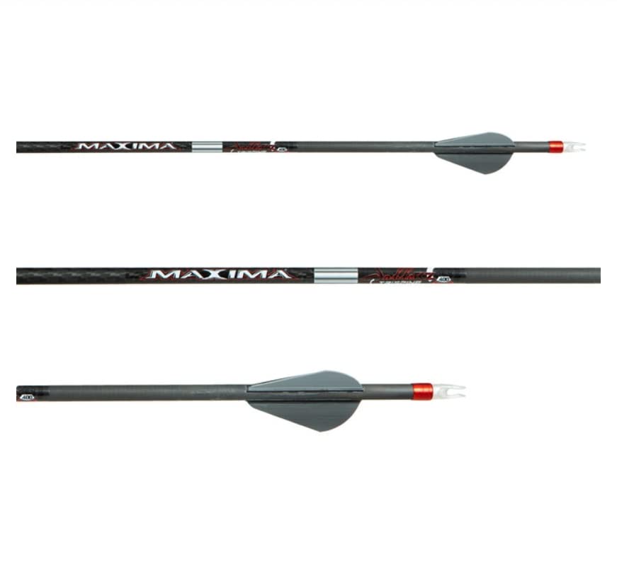 Carbon Express Maxima Sable RZ 400 Arrow, 6-Pack Fletched (51201), Black