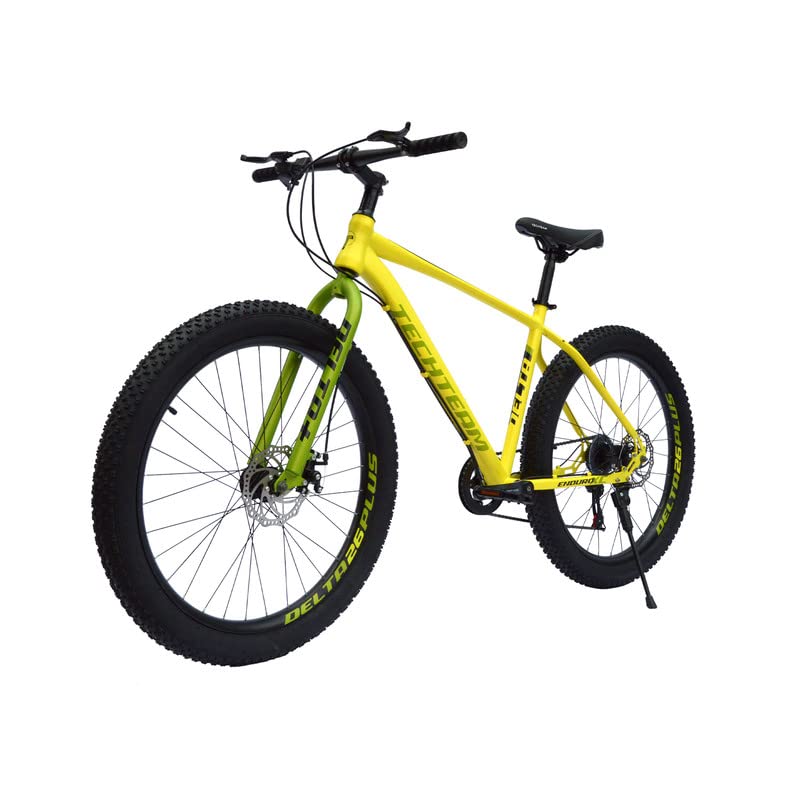 26 Inch Mountain Bike, Mens Fat Tire Bycycle, 26-Inch Wheels, 3-Inch Wide Tire,7-Speed, Steel Frame, Double Disc Brake