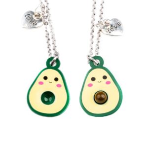 avocado matching necklaces, best friend necklace for 2, friendship necklace for couples lover friends cute fruit bff necklace jewelry