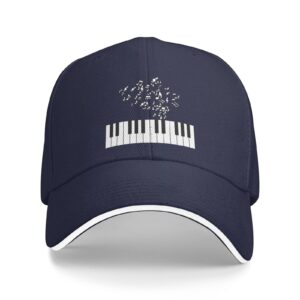 flyjbs unisex piano music note baseball cap adjustable, musical cap for men women