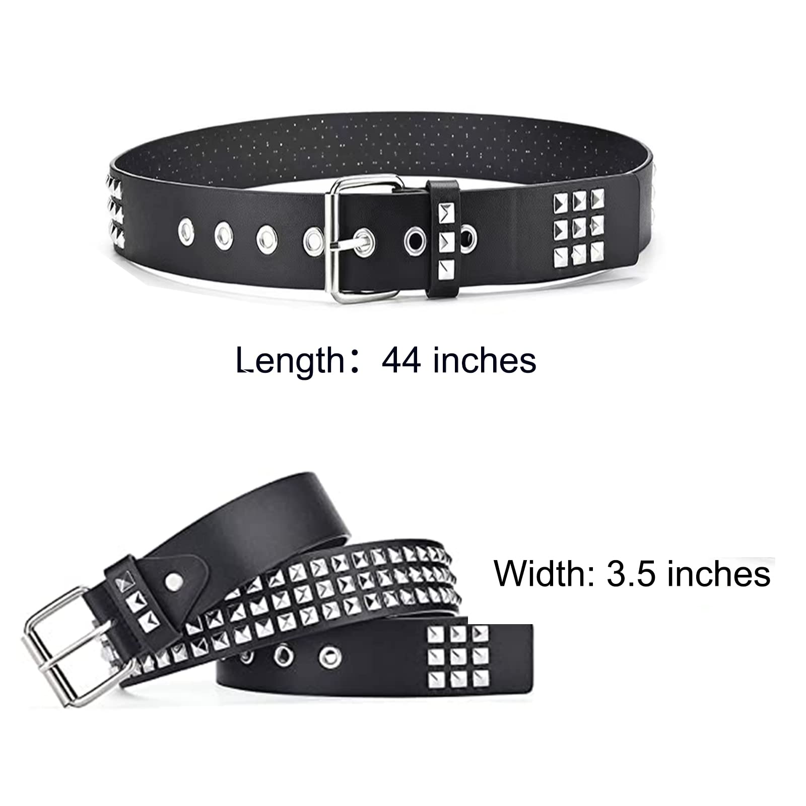 WELLATENT Studded Belt Punk Belt Y2K Goth Belt for Men or Women