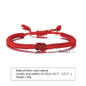 MPRAINBOW Personalized Braided Couples Bracelet：Custom Name Promise Words Engraved Bracelets Attraction Relationship Bracelets for Him and Her (Luck Love Knot)