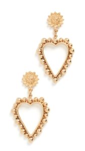 brinker & eliza women's heart of gold earrings, gold, one size