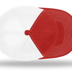 Custom Richardson Mesh Back Trucker Hat with Personalized Text Front & Back for Men – Customize Your Own Unique Hat! (Red/White)