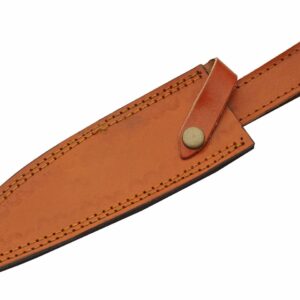 SZCO Supplies 203456 Bone and Wood Handled Outdoor Hunting Knife with Leather Sheath, 11.5" Length