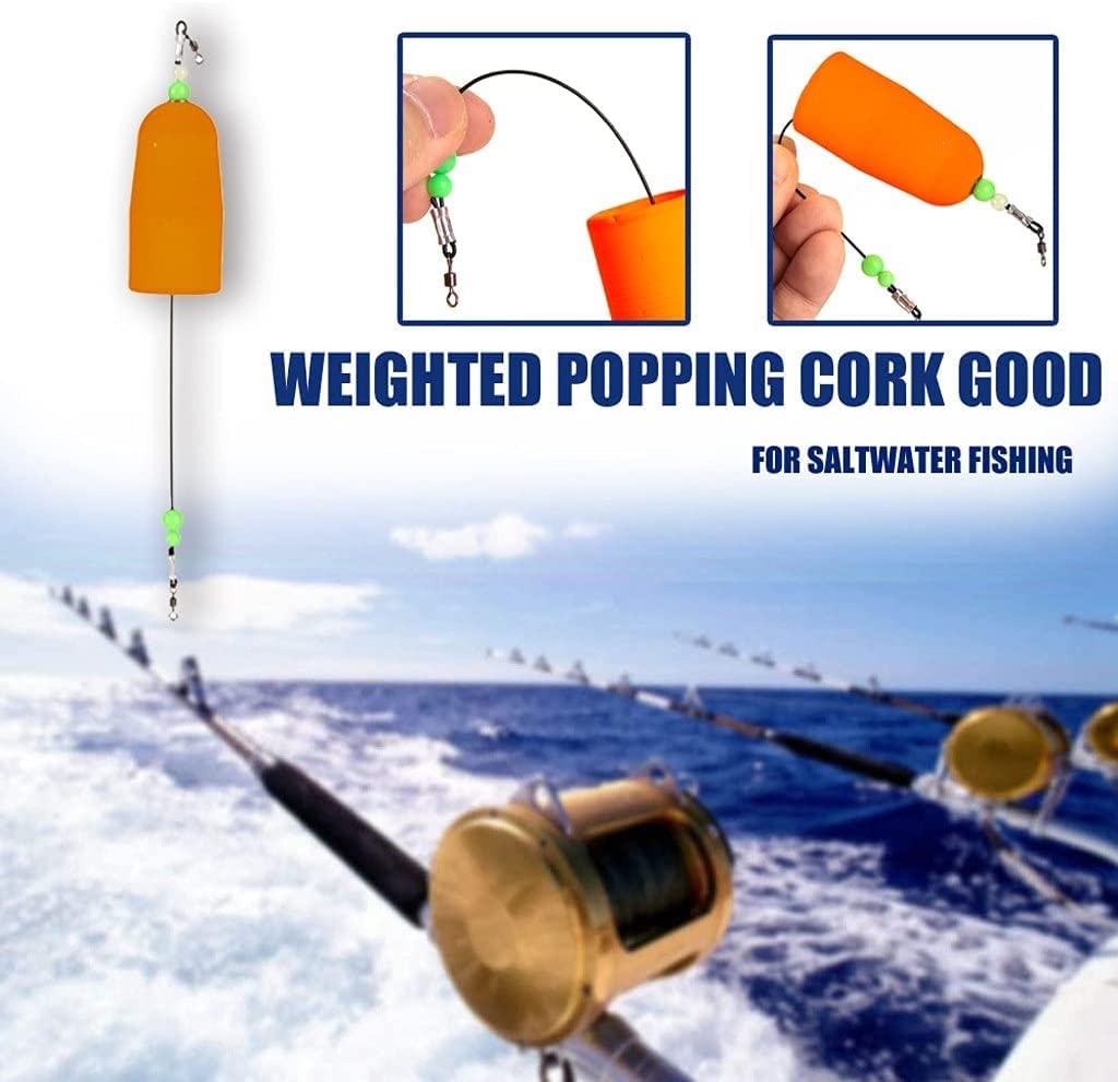 unband 1pcs Fishing Float Weighted Popping Cork Good for Saltwater Fishing Sea Fishing Fishing Tackle Accessories Fishing Float