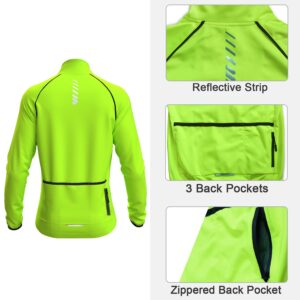 Wulibike Cycling Jackets for Men, Reflective Running Jacket Men Winter Cycling Clothing