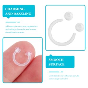 LIFKOME 18 Pcs 18G Clear Nose Rings Flexible Plastic Lip Rings Hoops Acrylic Nose Clear Septum Eyebrow Rings Clear Tragus Cartilage Retainers Plastic Tongue Lip Piercing