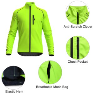 Wulibike Cycling Jackets for Men, Reflective Running Jacket Men Winter Cycling Clothing