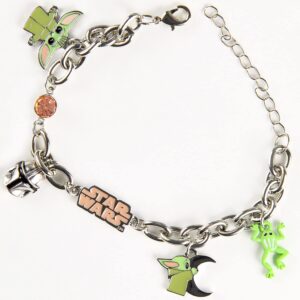 Bioworld Star War The Mandalorian Grogu Baby Yoda Chain Link Charm Bracelet