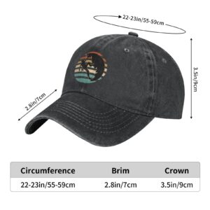 Vintage Rock Climbing Mountain Climber Cotton Baseball Cap Adjustable Washed Twill Low Profile Dad Hat for Men Women Black