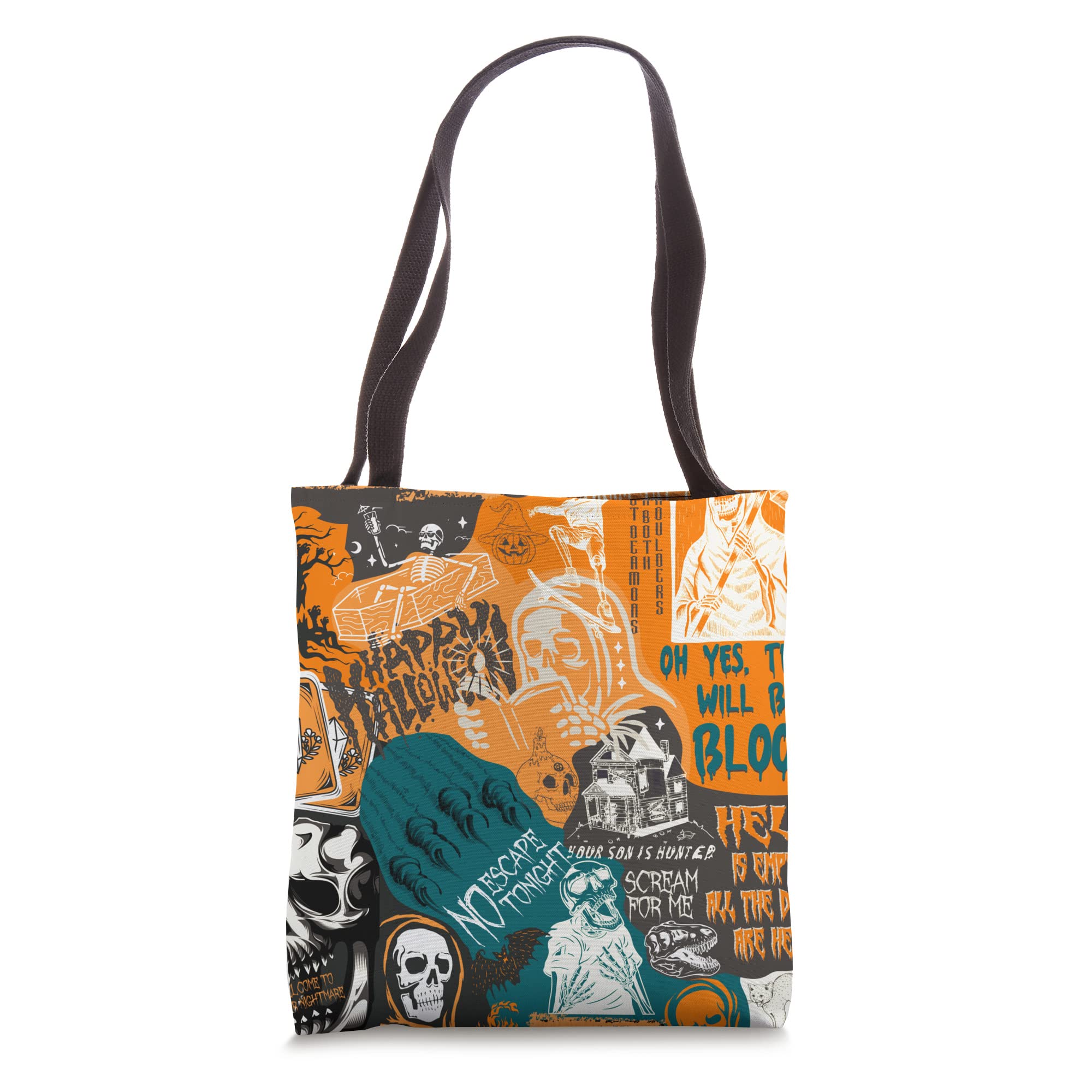 Vintage Retro Halloween Fall 90s Classic Gothic Collage Art Tote Bag