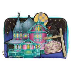 loungefly laika coraline glow-in-the-dark house zip around wallet