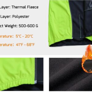 Wulibike Cycling Jackets for Men, Reflective Running Jacket Men Winter Cycling Clothing