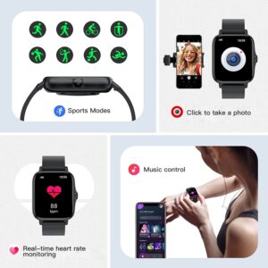 ANDFZ Smart Watch (Answer/Make Call), Smartwatch Fitness Tracker for Android and iOS Phones with Heart Rate Sleep Tracking, Text, Call, Sport Modes, Blood Pressure,Fitness Watch for Women Men