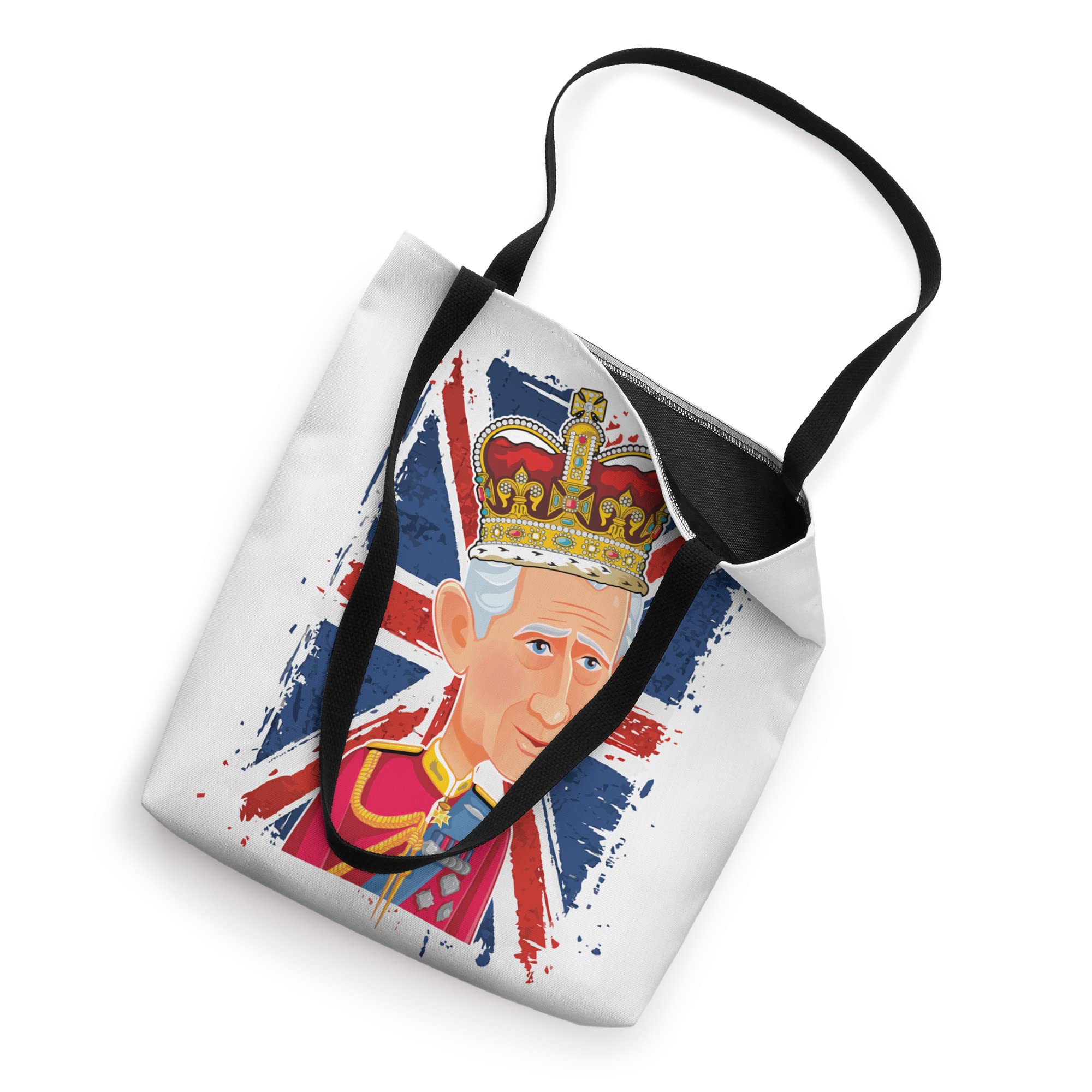 funny King Charles III United Kingdom flag coronation kids Tote Bag