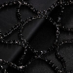 XSBODY 1920s Rhinestone Mesh Cap Headpiece for Women Black Flapper Head Chain Jewelry Gatsby Cleopatra Hair Accessories (Black)