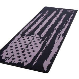 FlagTac Gun Cleaning Mat 12"x36" for Long Rifle, Pistol & Shotgun. Oil-Resistant, Waterproof, Durable, Protects Surfaces, & Non-Slip Repair Mat. Keyboard Gaming Mat