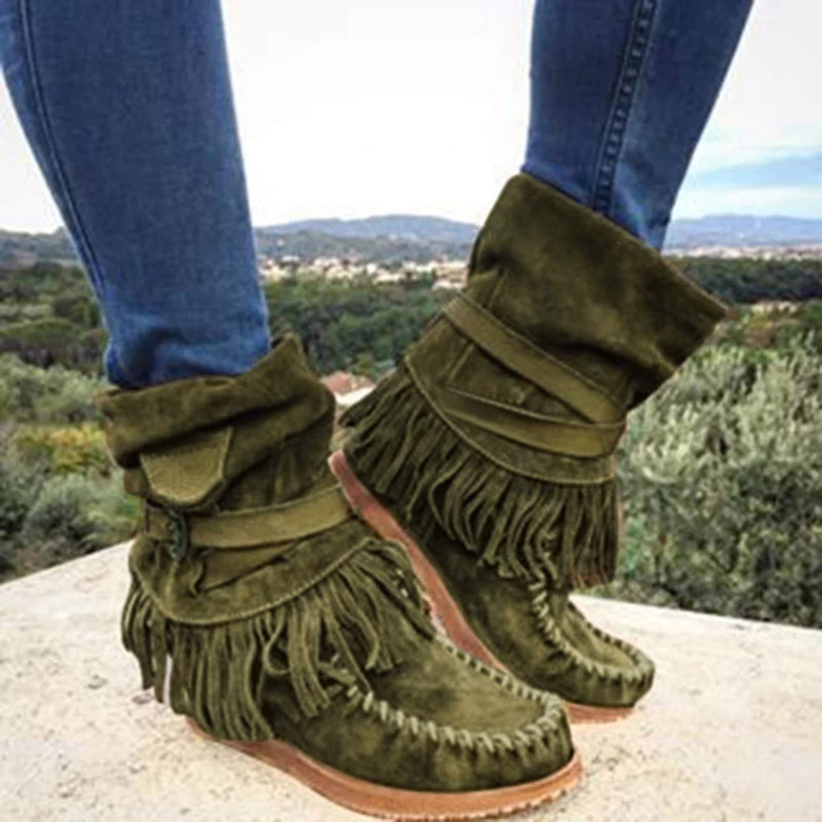 Womens Sandals, Booties for Women Low Heel Women Heels Low Boots Wide Width Shoes Chunky Heel Sneakers Plus Size Swimming Boots Slip On Sneakers Women Arch Support Green