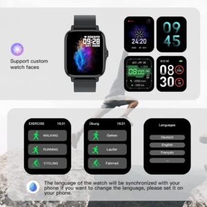 ANDFZ Smart Watch (Answer/Make Call), Smartwatch Fitness Tracker for Android and iOS Phones with Heart Rate Sleep Tracking, Text, Call, Sport Modes, Blood Pressure,Fitness Watch for Women Men