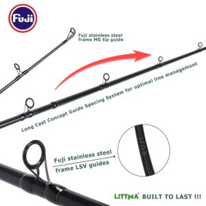 LITTMA LITTMA-Conventional Surf Casting Rod with Fuji Ring Surf Rods Saltwater 12ft Heavy 9ft 10ft 11ft Graphite Surf Rod Surf Casting Rod Portable Rod Surf Rod Saltwater Surf Rod Barra de Surf