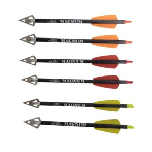 SAS 7.5" Magnum Carbon Bolts for EK Cobra R9 or RX Hunting Crossbow (6/Pack - w/Broadheads)